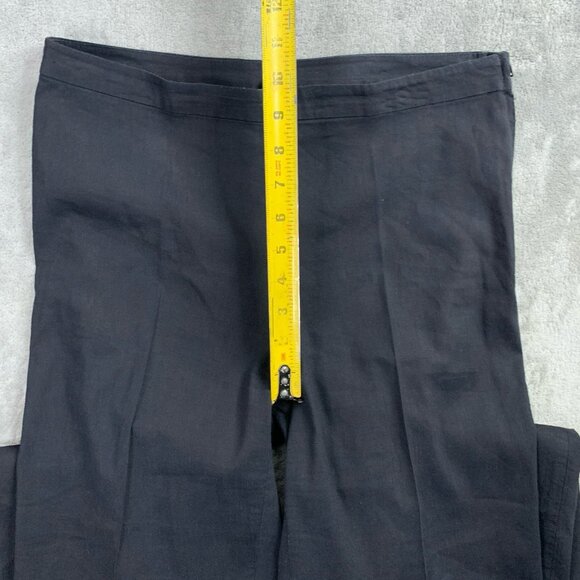 Eileen Fisher Pants Women 8 Black Linen Blend Pull On Side Zipper Trouser Casual - Picture 8 of 15